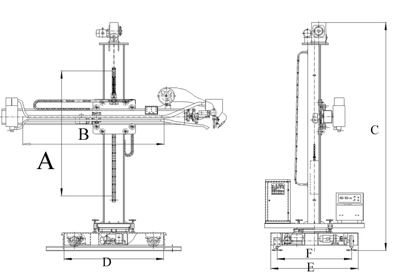 Boom and Column of Girth Seam MIG Mag Saw Welding Welding Manipulator, for Chemical Machinery, Pressure Vessels, Shipbuilding