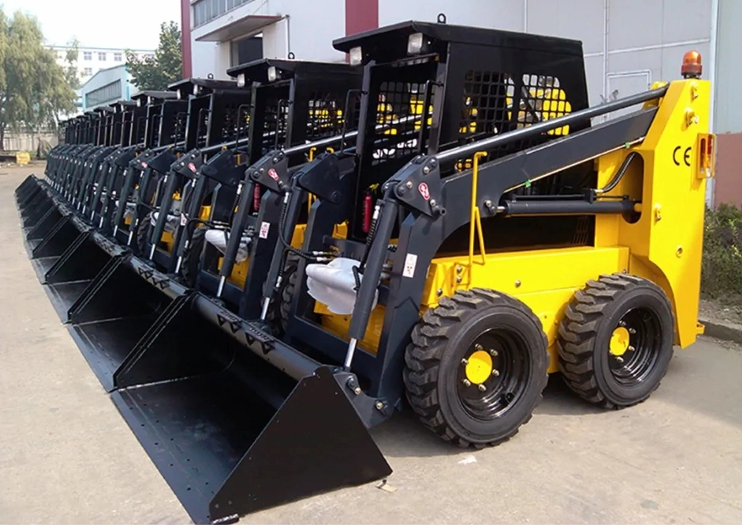 1.5 Ton 25HP Small Skid Steer Loader with Sweeper Attachment