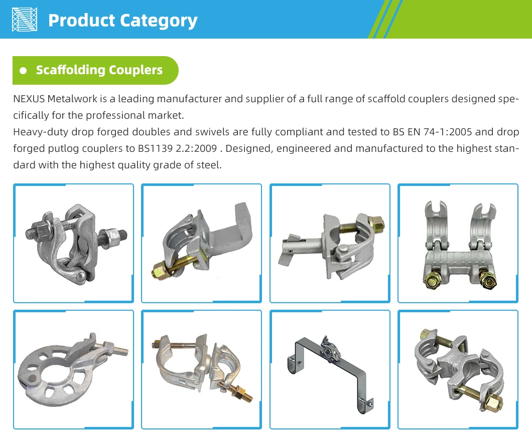 Swivel Scaffolding Sleeve Scaffold System Aluminum Formwork Building Hardware Construction Frame Fastener Steel Andamio Coupler