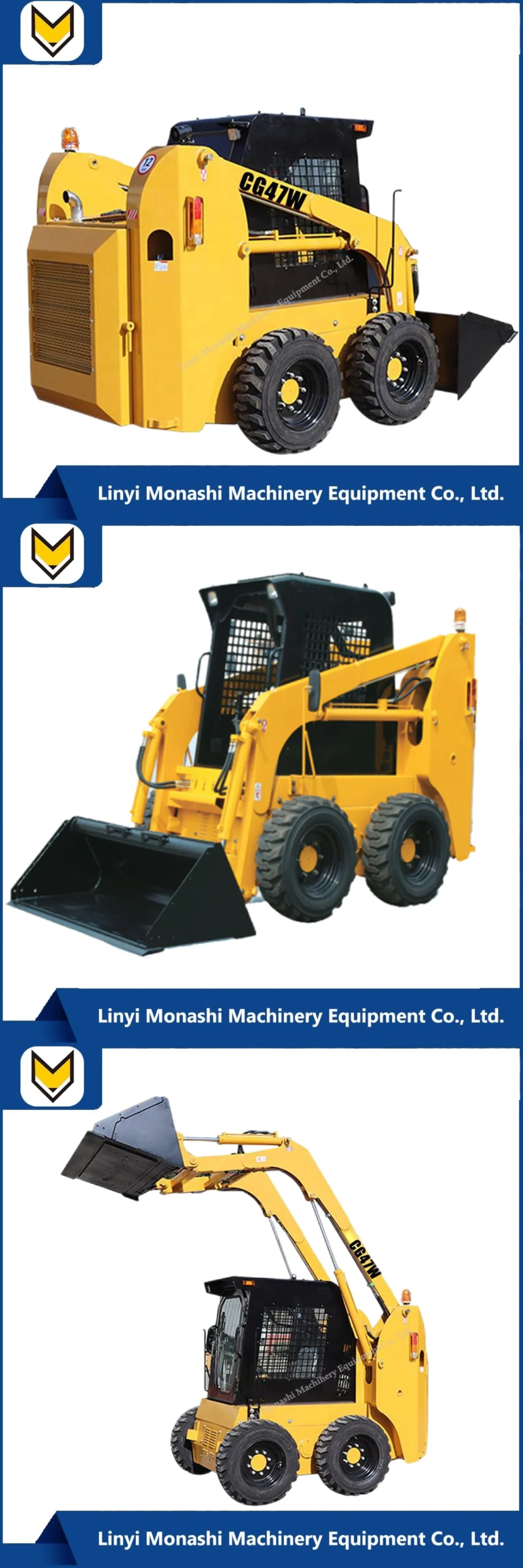 Mini Track Skid Steer Loders Price 4X4 Wheel Loader Skid Steer for Sale Attachments EPA/Euro 5