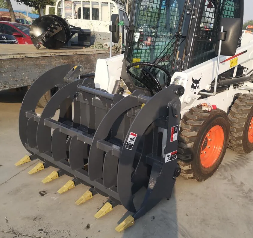 Wheel Loader / Skid Steer Loader Rake Grapple Attachment