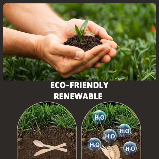 garfo e faca de bambu